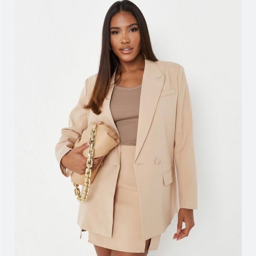 Missguided Petite Stone Double Breasted Tailored Blazer